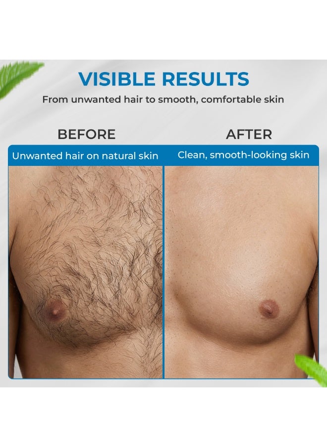 SZ Star Hair Removal Cream for Men 120ml, Fast Acting Ginseng Extract Depilatory Cream for Sensitive Skin, Smooth Skin Hair Removal for Chest Back Arms Legs Underarms Intimate Areas - Image 5